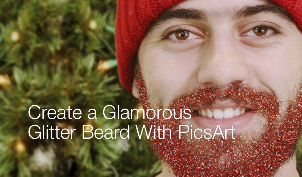 glittery beard photo effect
